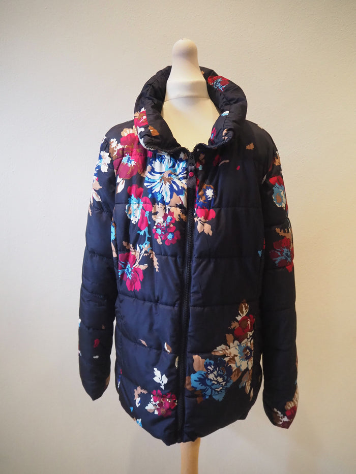 Joules Navy floral Jacket Size 16