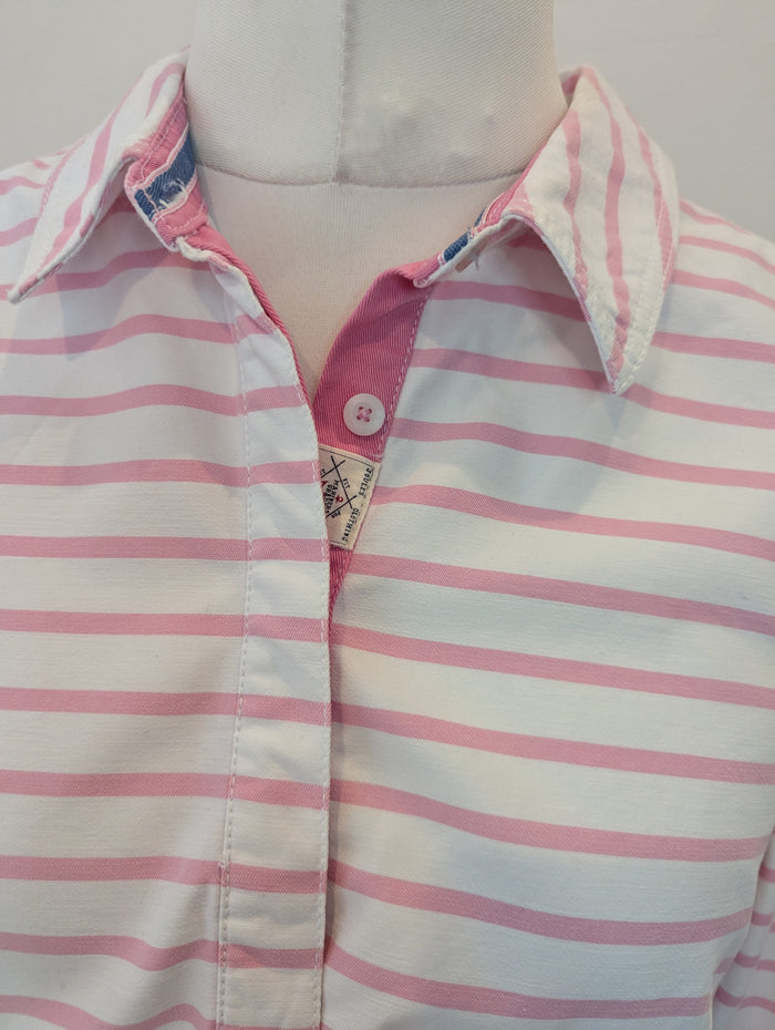 Joules Pink Stripe Overshirt Size 14