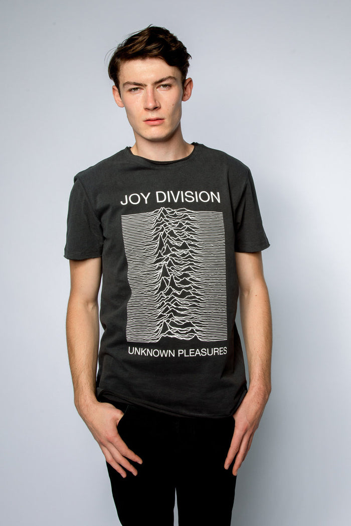 Joy Division T Shirt - Unknown Pleasures, Charcoal Amplified