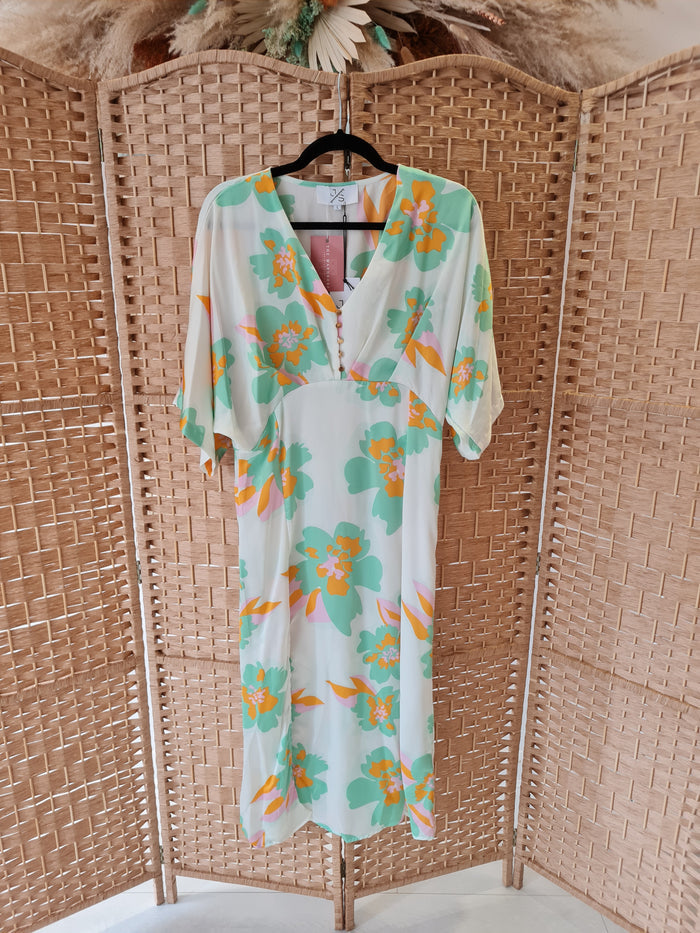 JS Millenium Green Floral Midi NWT Size Large