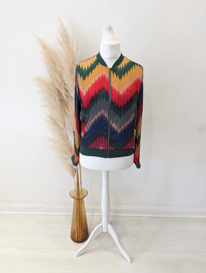 JS Millenium Green Multi Bomber Jacket M