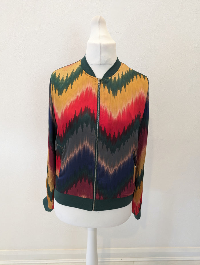 JS Millenium Green Multi Bomber Jacket M