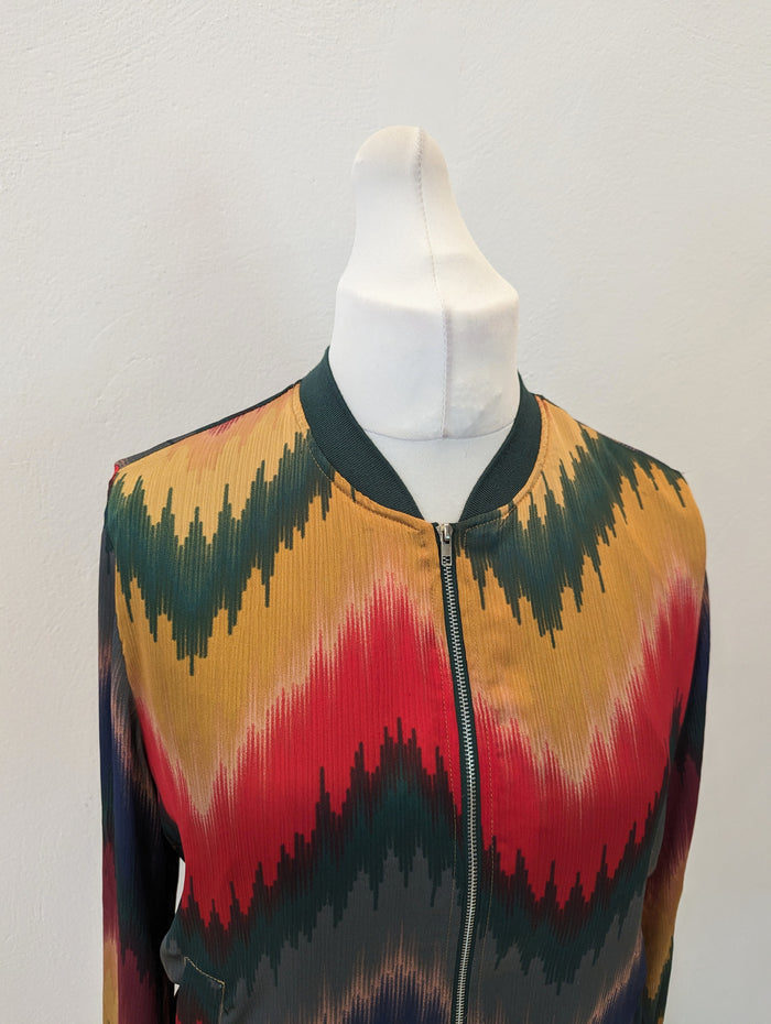 JS Millenium Green Multi Bomber Jacket M