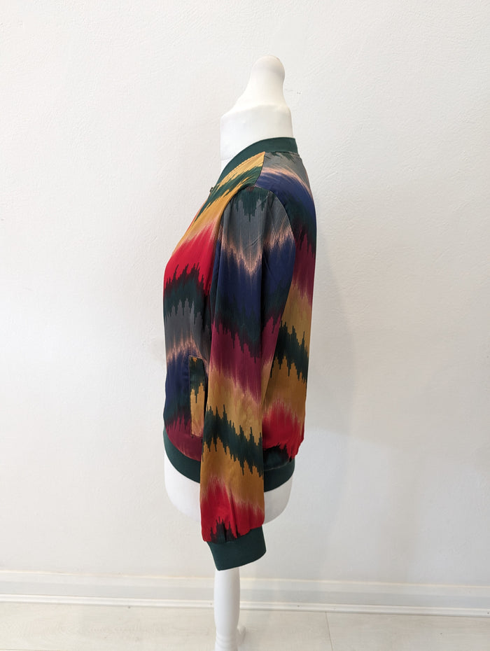 JS Millenium Green Multi Bomber Jacket M