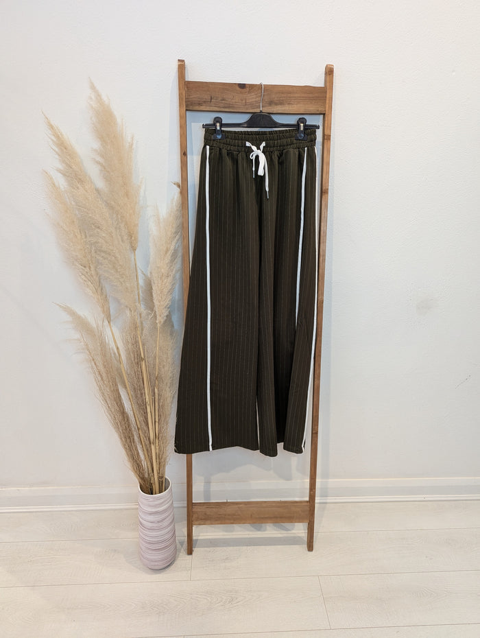 JS Millenium Khaki Pinstripe Trousers S RRP £54.99