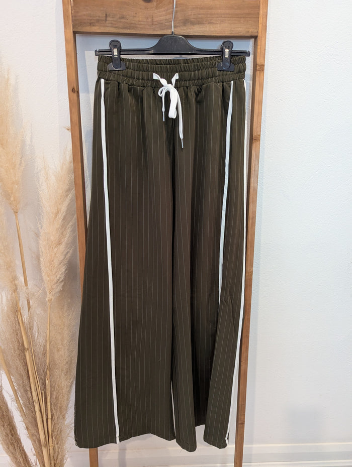 JS Millenium Khaki Pinstripe Trousers S RRP £54.99