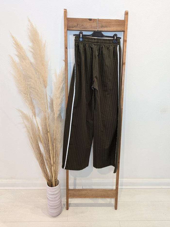 JS Millenium Khaki Pinstripe Trousers S RRP £54.99