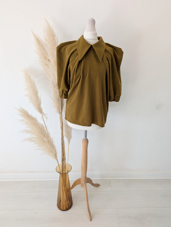 Julia Allert Mustard Collered Top XS