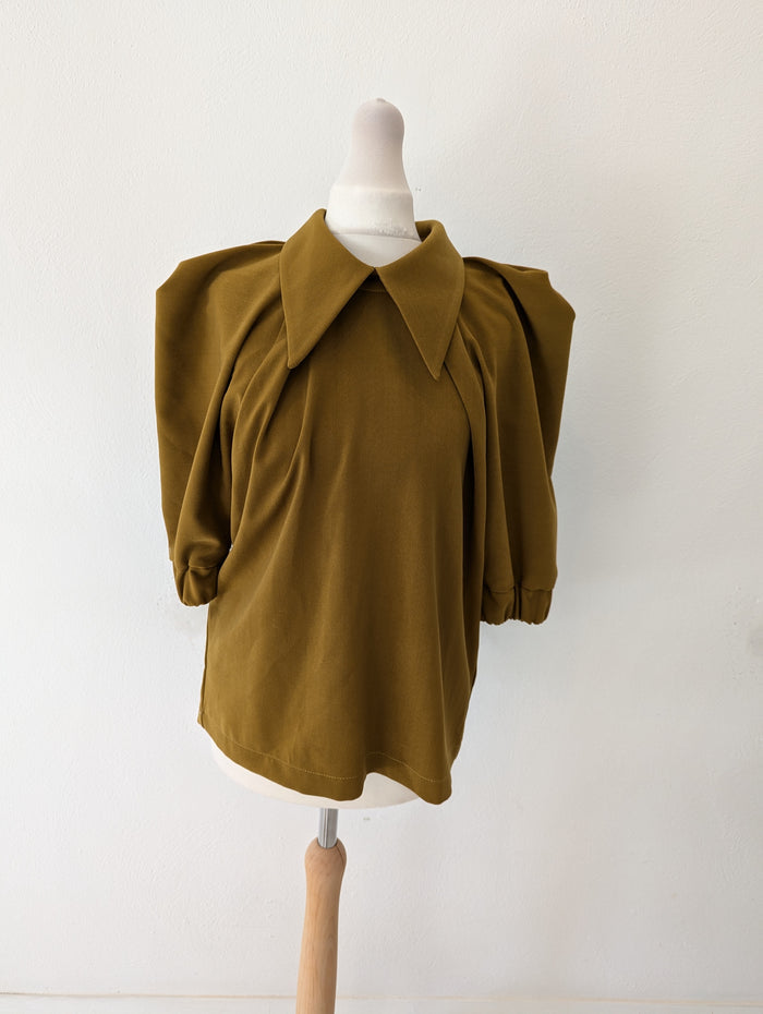 Julia Allert Mustard Collered Top XS