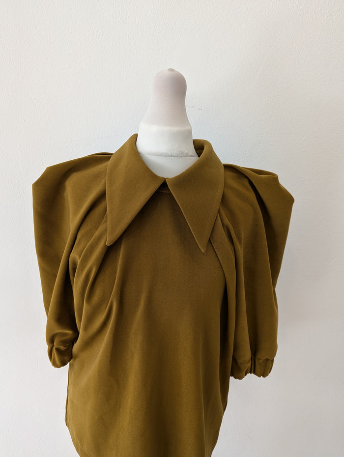 Julia Allert Mustard Collered Top XS