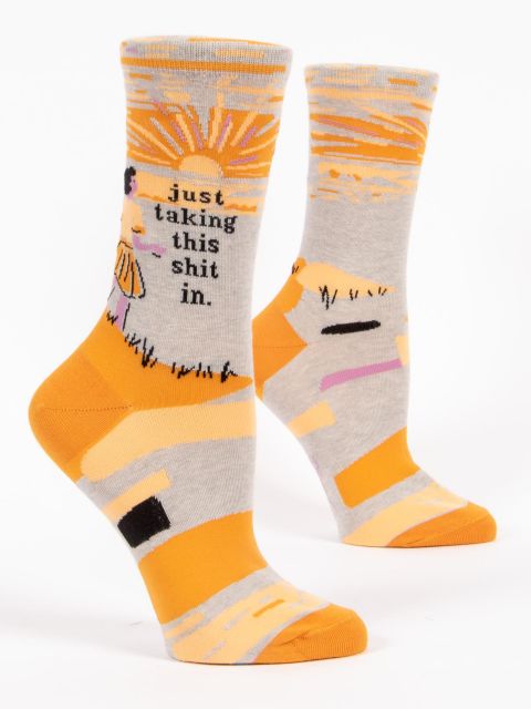 Just Taking This Shit In W-Crew Socks BLUEQ