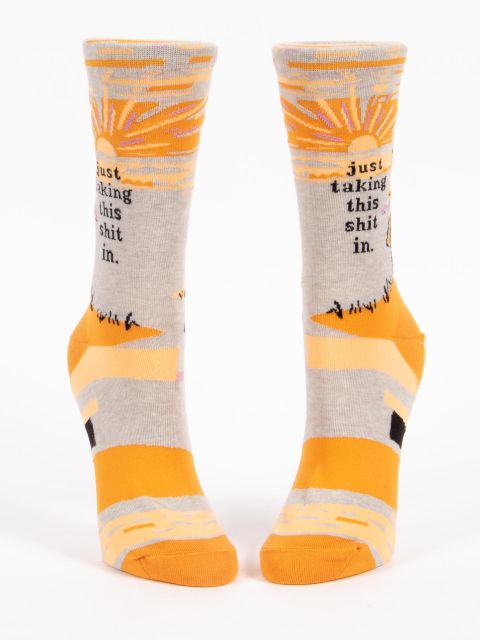Just Taking This Shit In W-Crew Socks BLUEQ