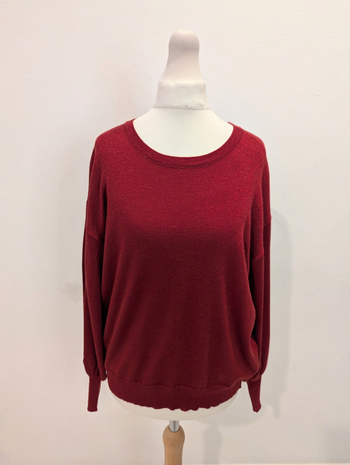 Kaffe Red Lurex Jumper S