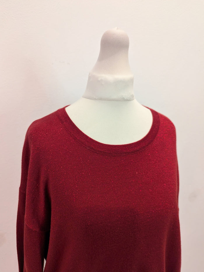 Kaffe Red Lurex Jumper S