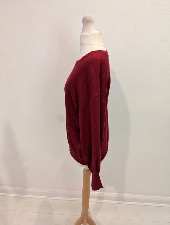 Kaffe Red Lurex Jumper S