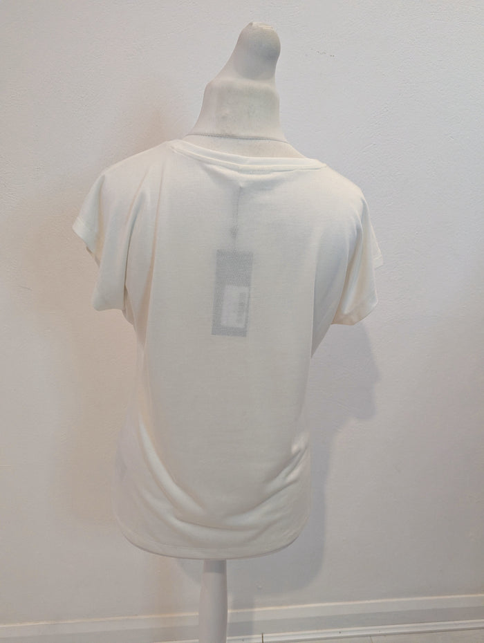 Kaffe White Vneck T Shirt L NWT RRP £35