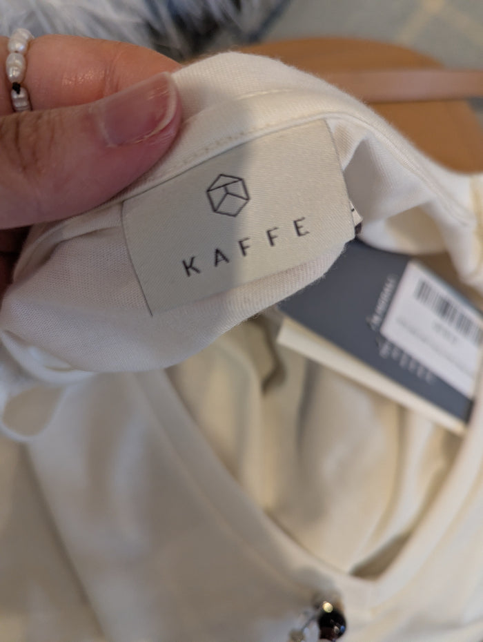 Kaffe White Vneck T Shirt L NWT RRP £35