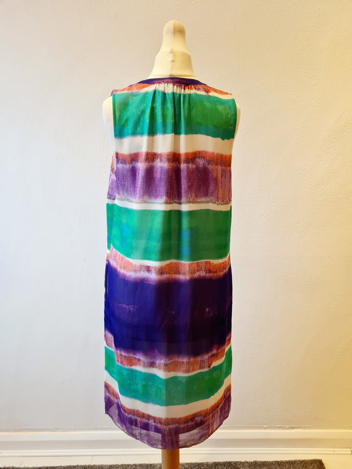 Kaleidoscope Green/Purple Sleeveless Dress Size Small
