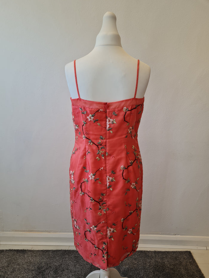 Kaliko Peach Floral Two Piece Dress Suit Size 12
