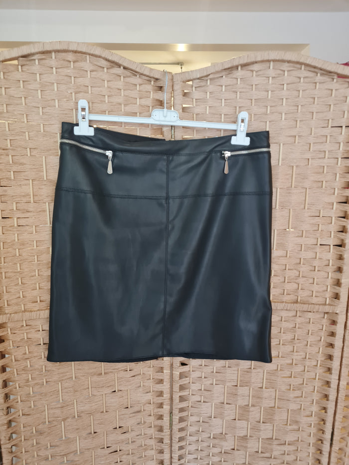 Kapalua Black Leather Skirt Size 12