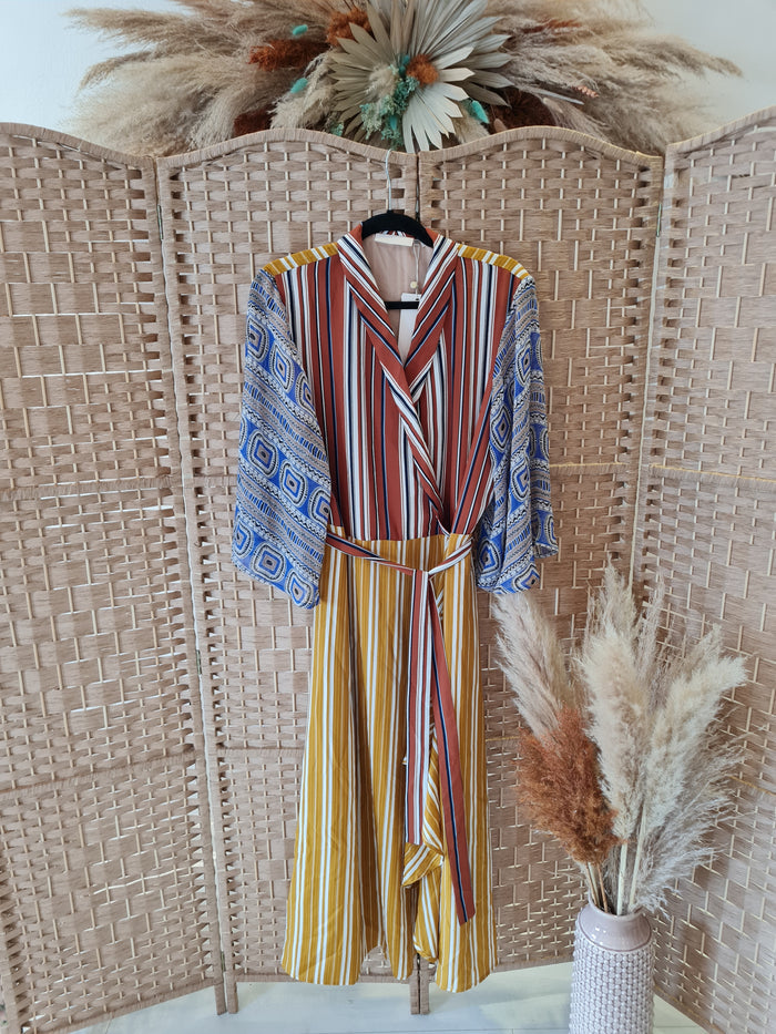 Karen by Simonsen Multi Faux Wrap Maxi Dress Size 14