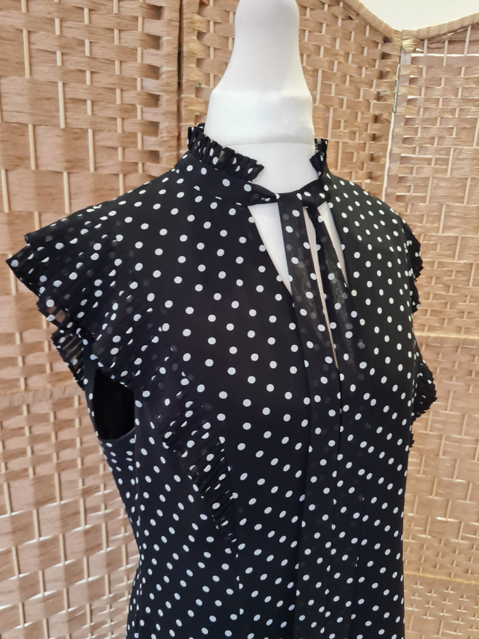 Karen Millen Black Spot Dress Size 12