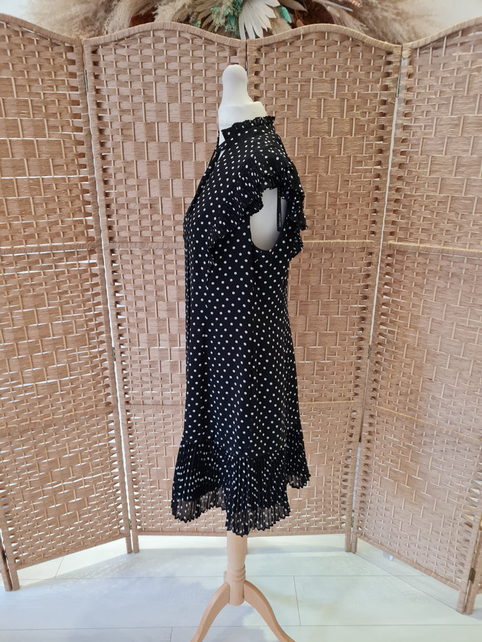 Karen Millen Black Spot Dress Size 12