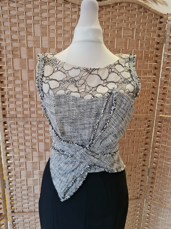 Karen Millen Black Tweed Dress 8
