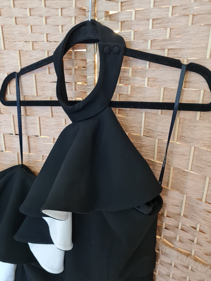 Karen Millen Black & White Halter Jumpsuit 14 NWT RRP £350
