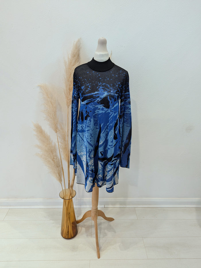 Karen Millen Blue Knit Dress S