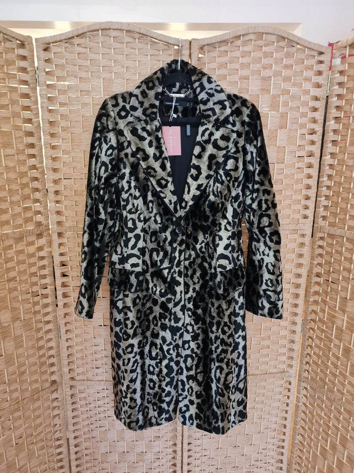 Karen Millen Leopard Print Coat 14 (small fitting)