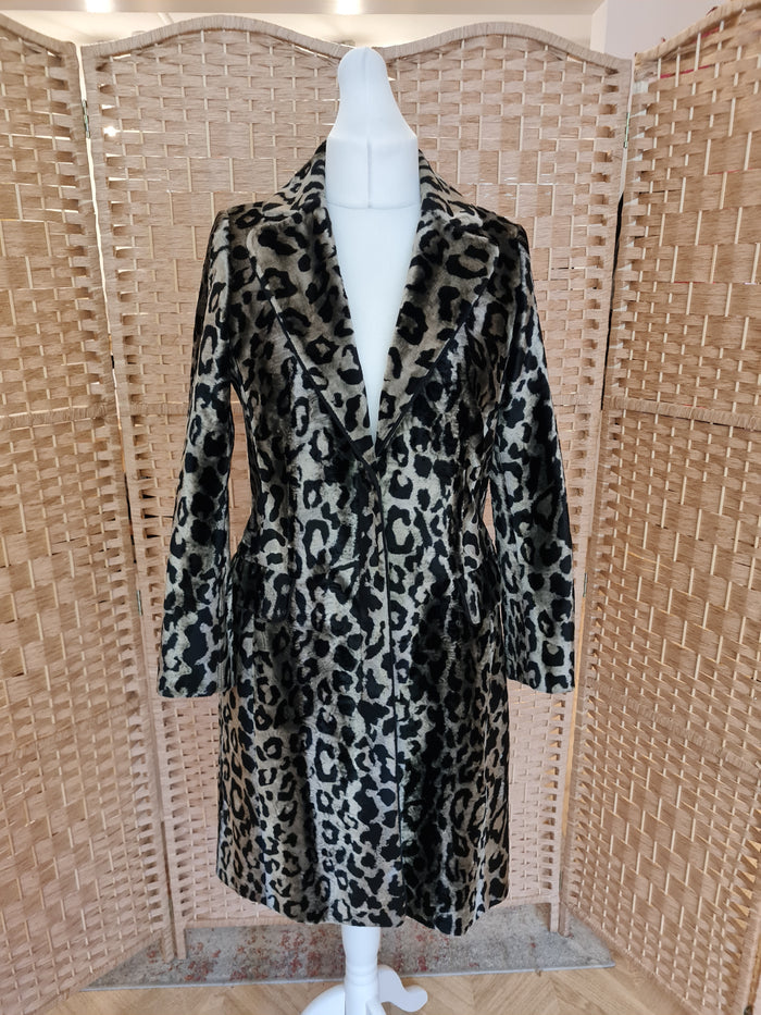 Karen Millen Leopard Print Coat 14 (small fitting)