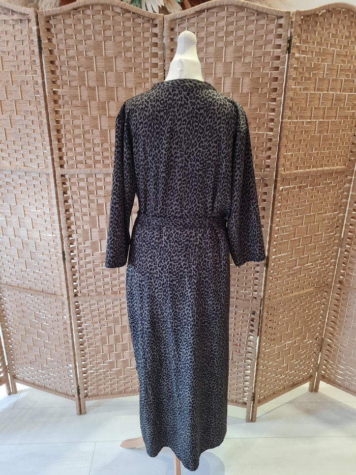 Kate & Pippa Khaki leopard wrap dress XL