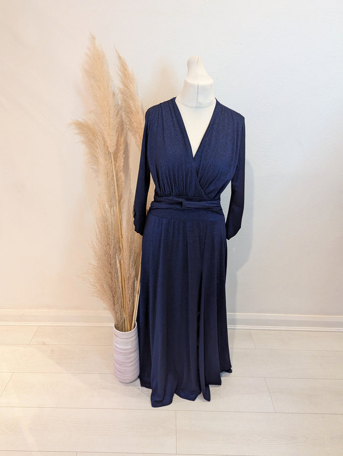 Kate & Pippa Navy Sparkle Wrap Dress XL