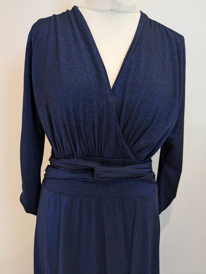 Kate & Pippa Navy Sparkle Wrap Dress XL