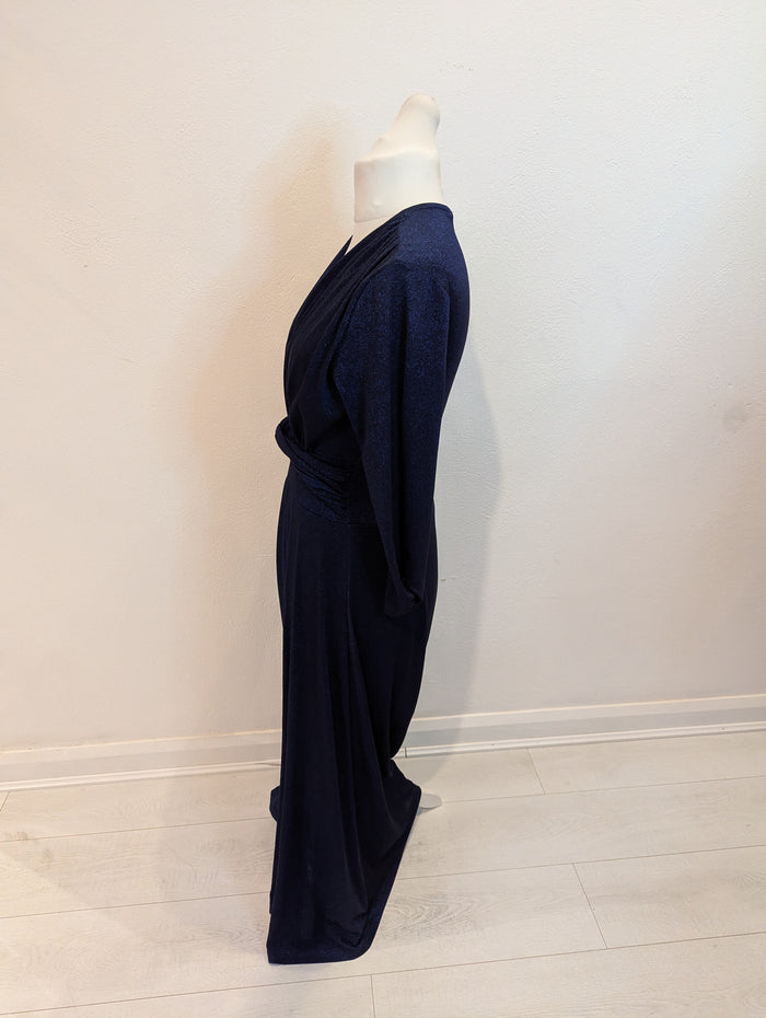 Kate & Pippa Navy Sparkle Wrap Dress XL