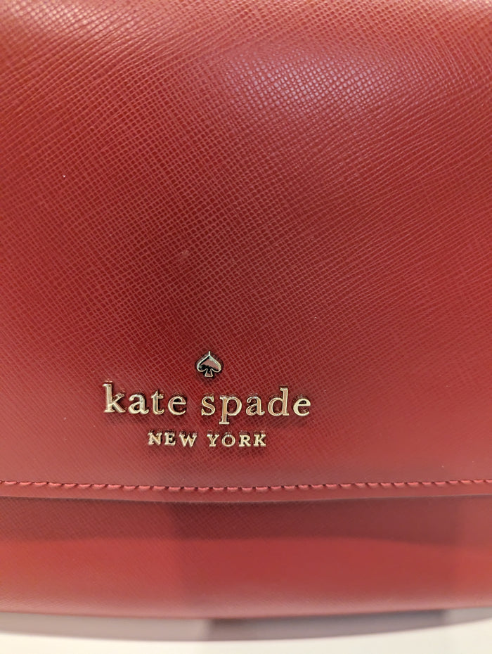 Kate Spade Bag Staci Leather Flap Red Curran RRP £450