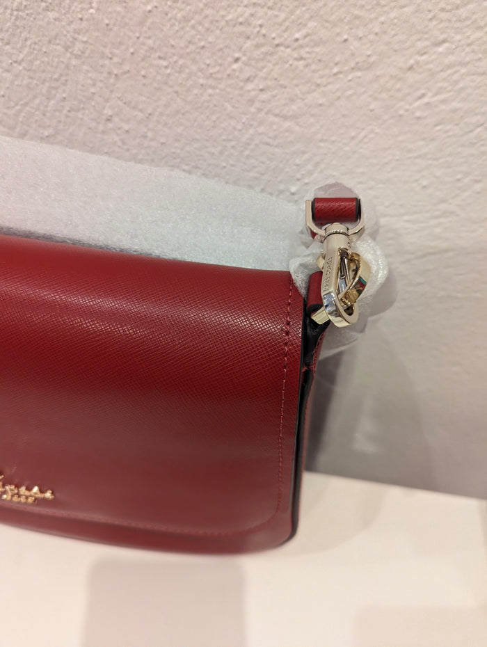 Kate Spade Bag Staci Leather Flap Red Curran RRP £450