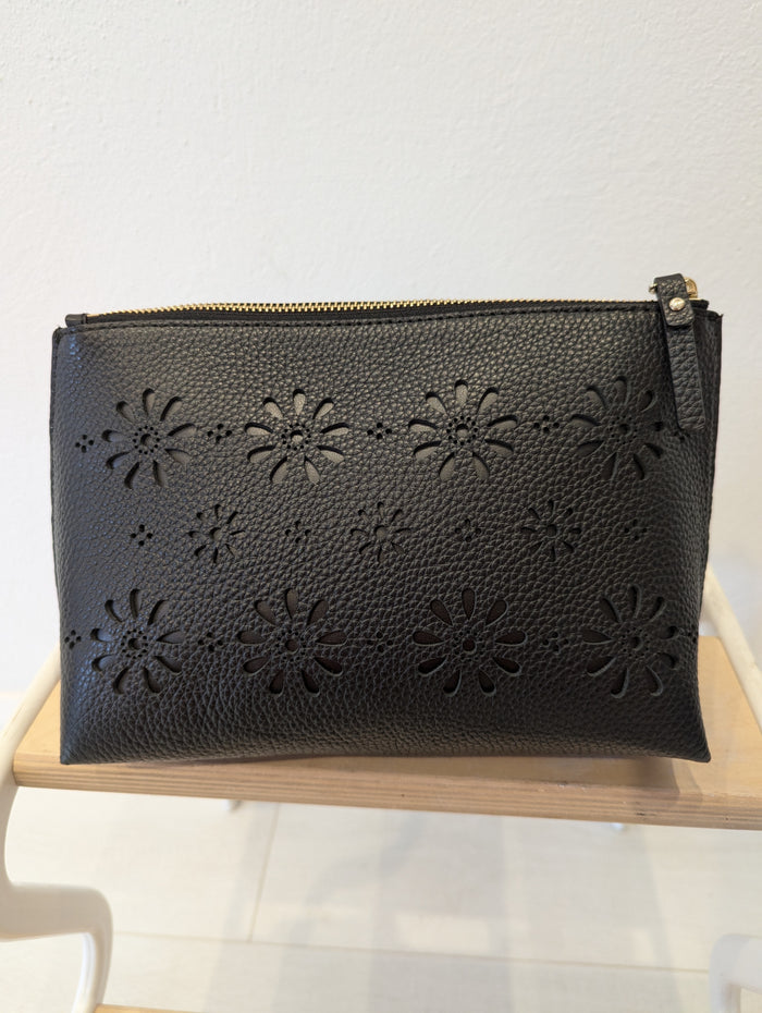Kate Spade Black Floral Cosmetic Bag New