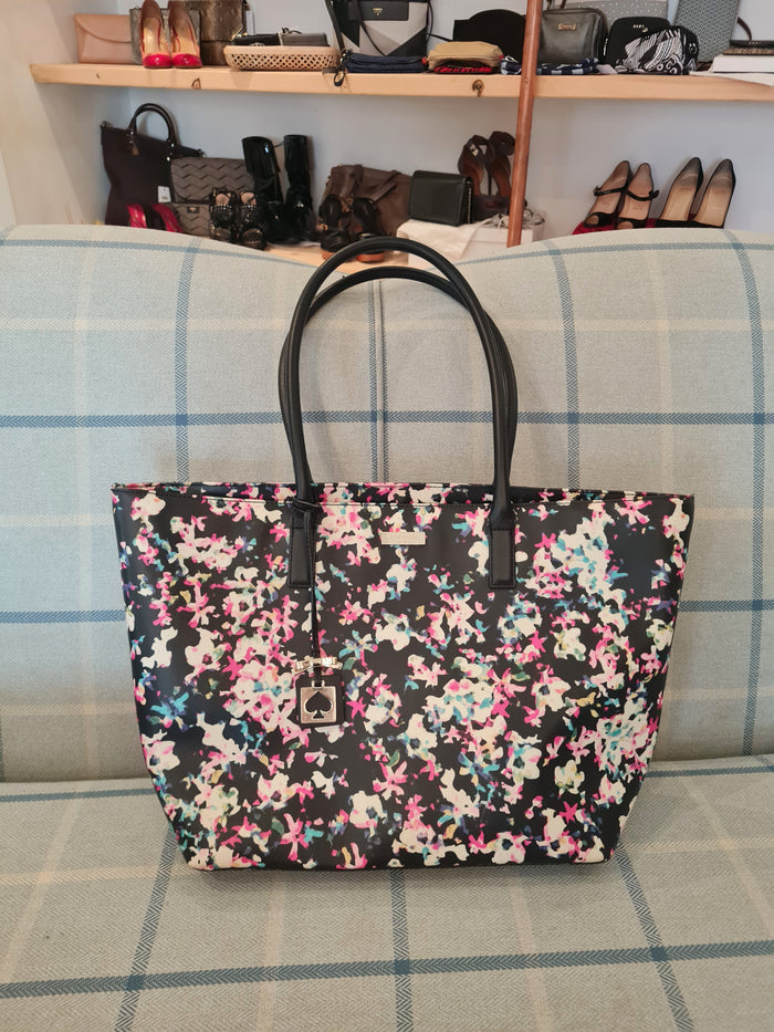 Kate Spade Black/Pink Floral Large Shopper