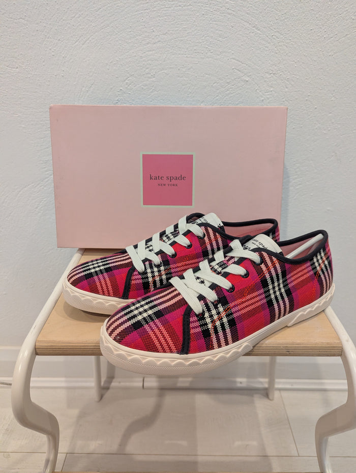 Kate Spade Vale Plaid Trainers 6 NWT
