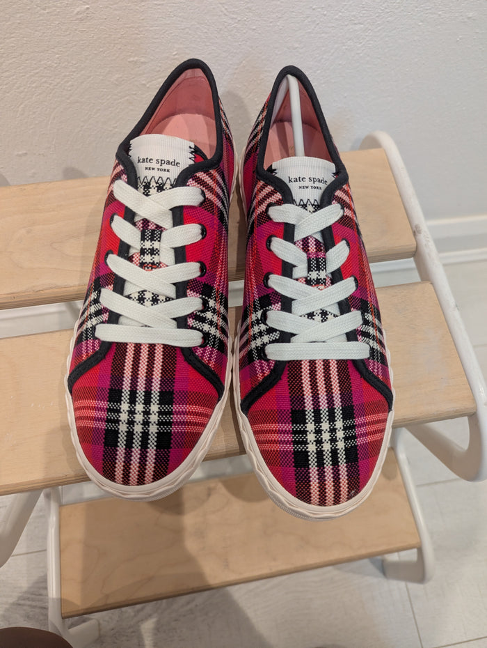 Kate Spade Vale Plaid Trainers 6 NWT