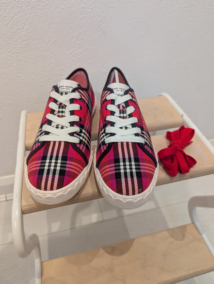 Kate Spade Vale Plaid Trainers 6 NWT