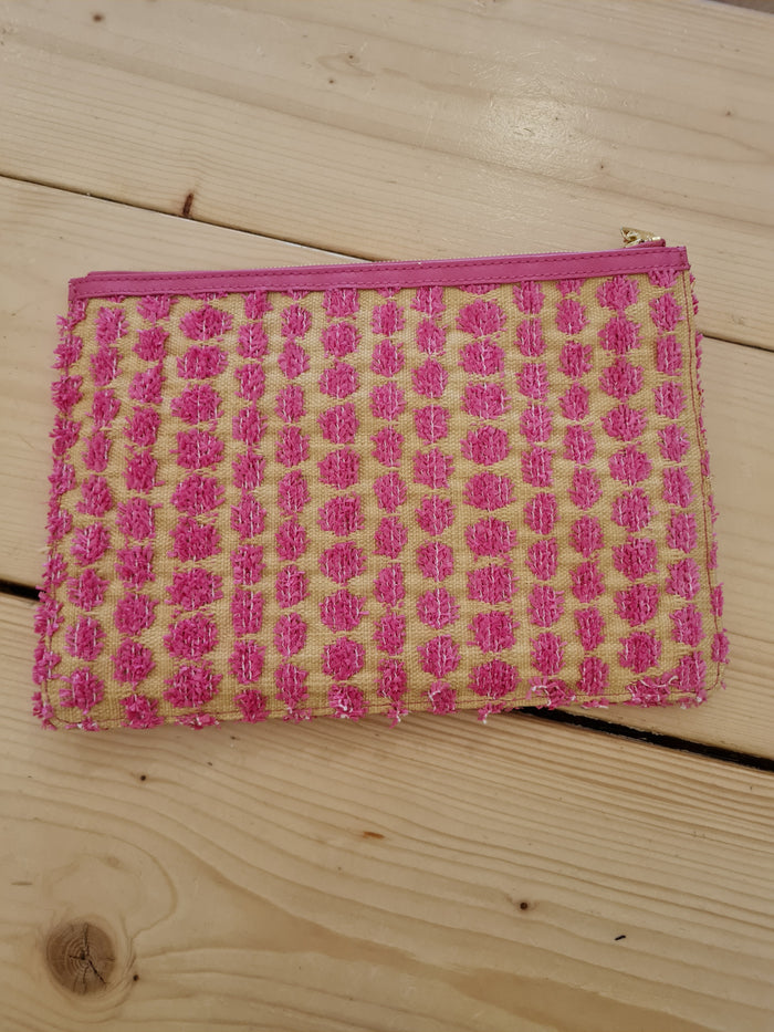 Katie Loxton Pink Raffia Cluth