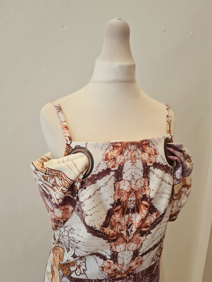 Kevan Jon Cream Multi print Dress 4