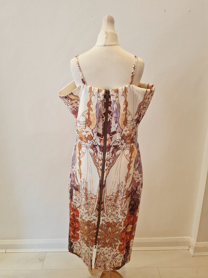 Kevan Jon Cream Multi print Dress 4