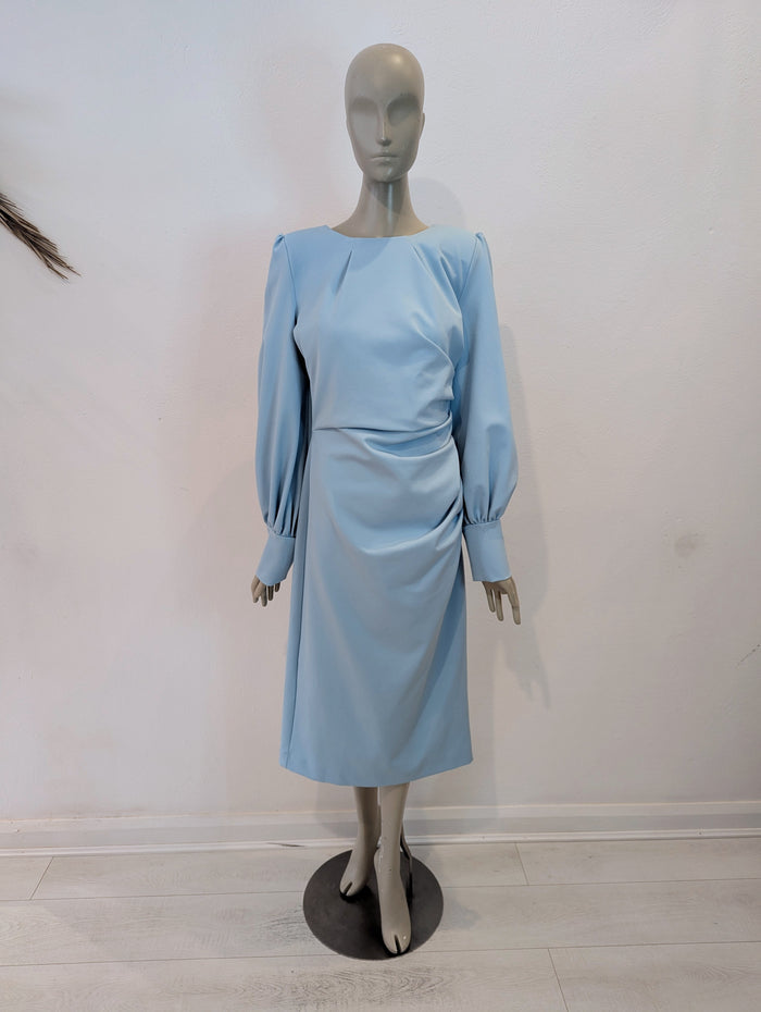 Kevan Jon pale blue long sleeved dress 16
