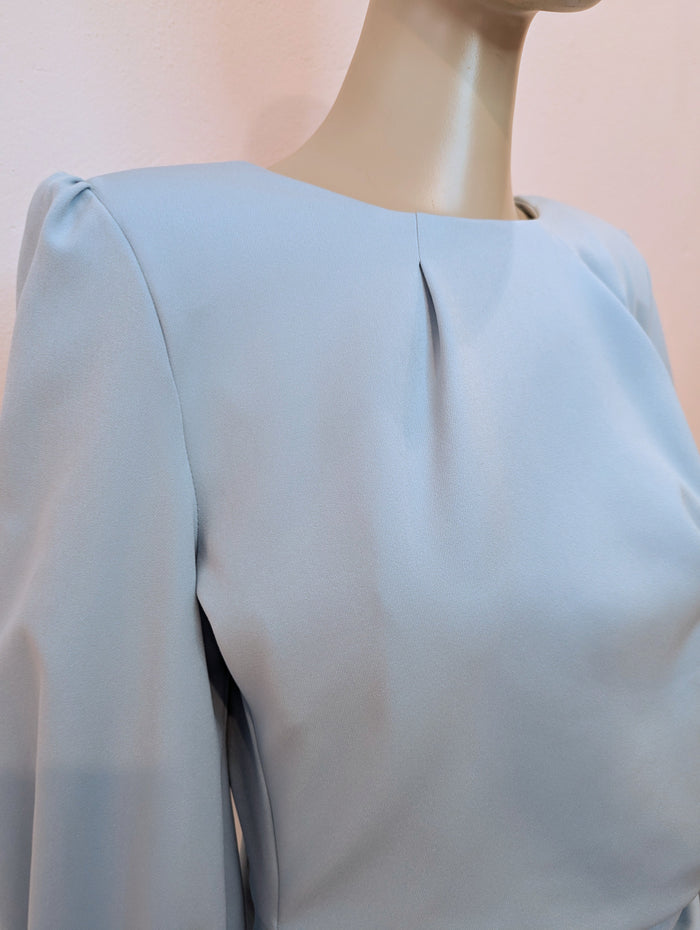 Kevan Jon pale blue long sleeved dress 16