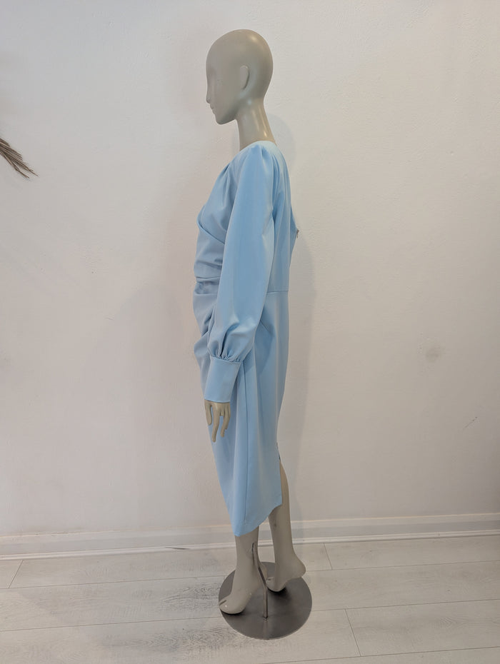 Kevan Jon pale blue long sleeved dress 16