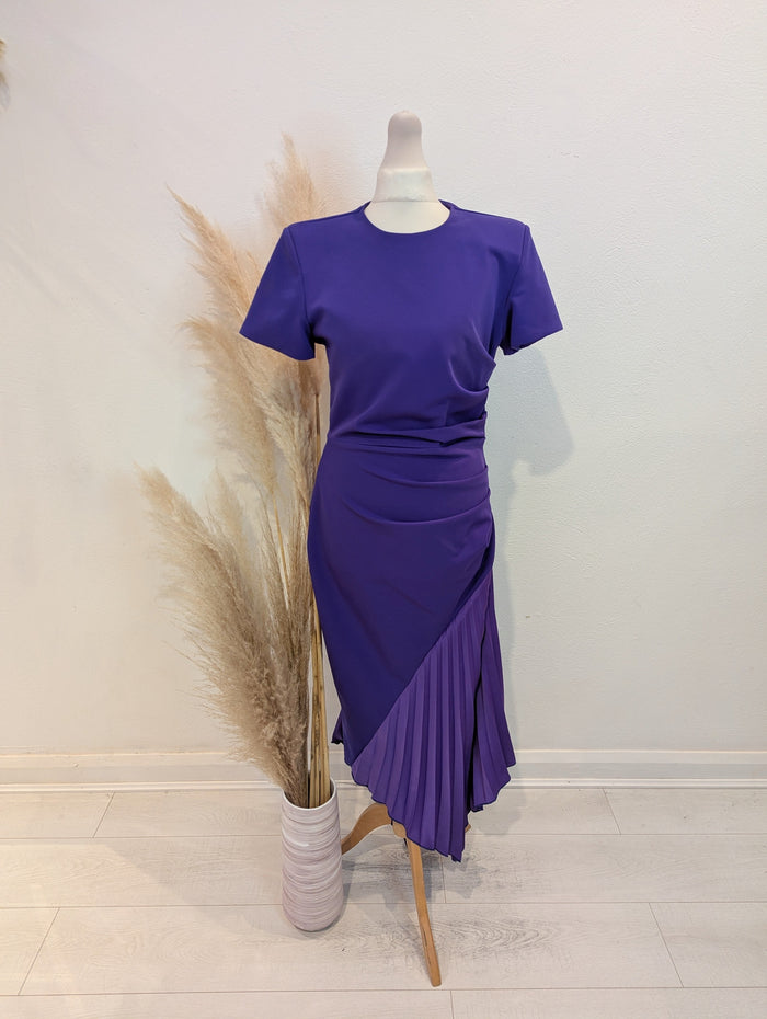 Kevan Jon Purple Scuba Pleat Dress 2